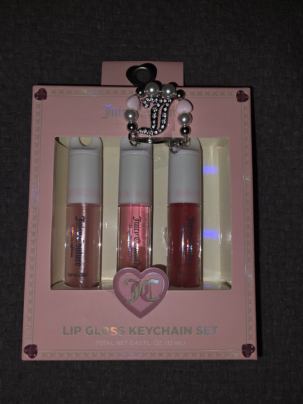 Juicy Couture Pink Lip Gloss Keychain Set - 3-Pack $15 NWT
